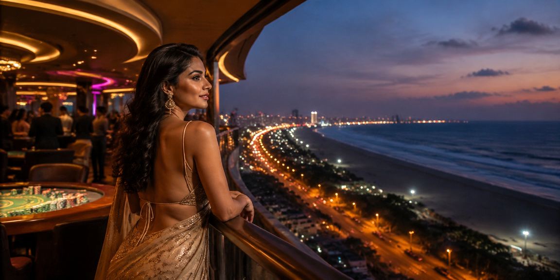 Live casino dealer managing the game in India